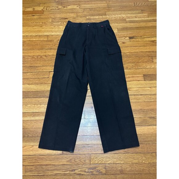 VTG 90's Y2K FUBU The Collection Pants Men's Sz 32x34 Baggy Cargo Black Canvas - Picture 1 of 5